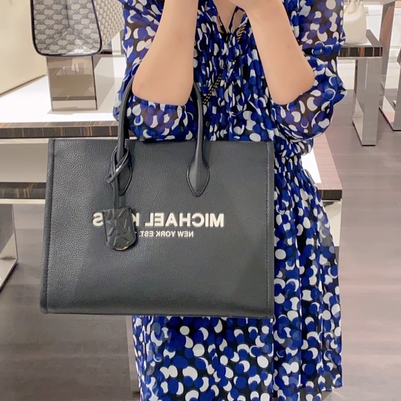 Michael Kors Mirella Medium Pebbled Leather Tote Bag - Picture 2 of 6